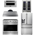 36 Gas Range, Range Hood, Refrigerator, Microwave and Wine Cooler G683127