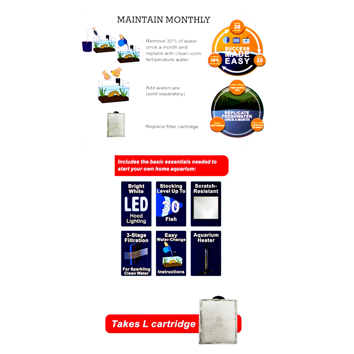 29 Gallon Glass Aquarium Starter Kit V28063