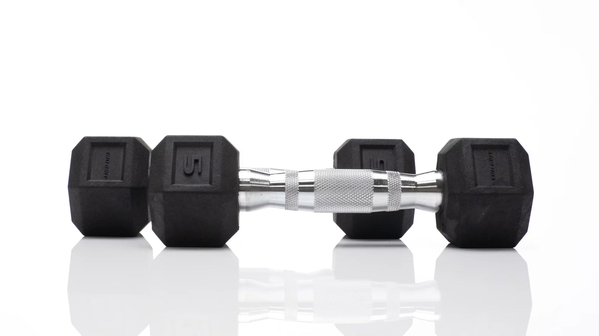 15lb Black Rubber Hex Dumbbell Z401425