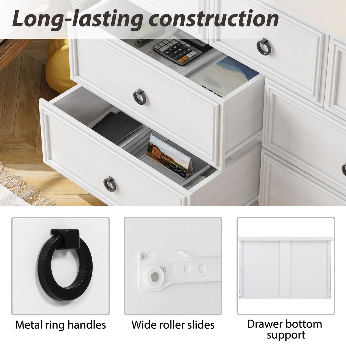 Gray 7 Drawer Wood Dresser V738