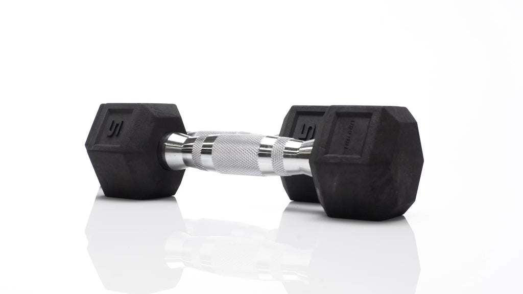 15lb Black Rubber Hex Dumbbell Z401425