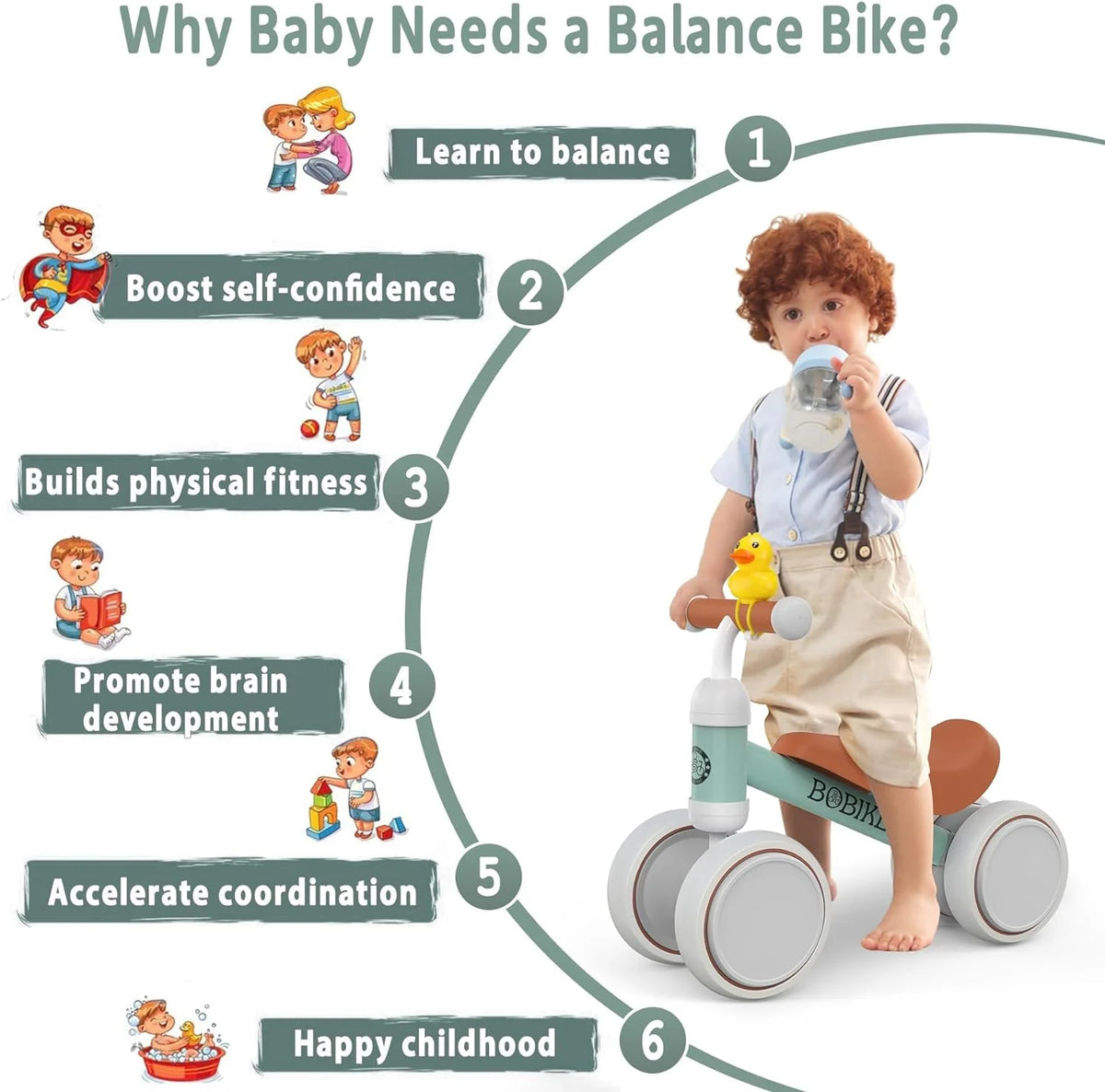 Baby Balance Bike Pink Y136581