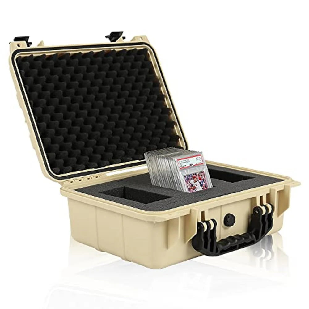 Graded Card Storage Box Weatherproof Case Impact Absorbing Foam Slots Large Orange L205060