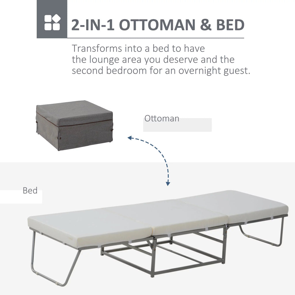 2 In 1 Grey Sofa Bed with Storage S625