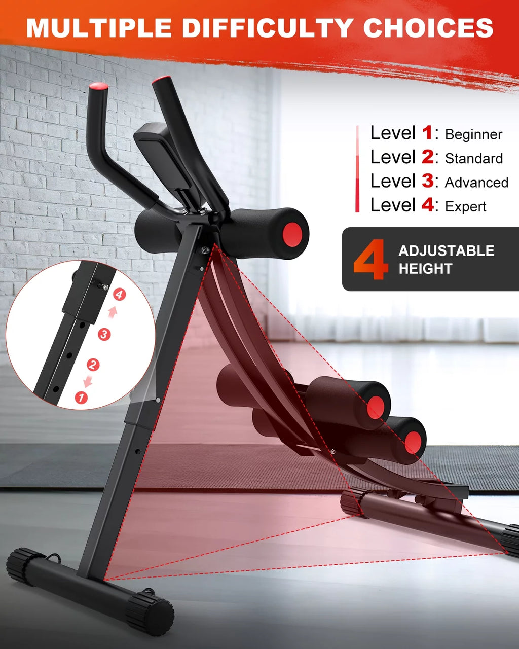 Foldable Ab Machine with LCD Display R540