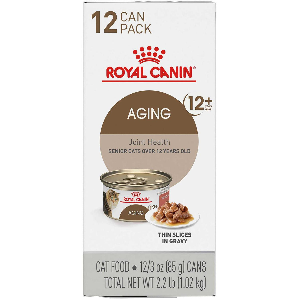 Aging 12+ Thin Slices in Gravy Canned Cat Food O2859