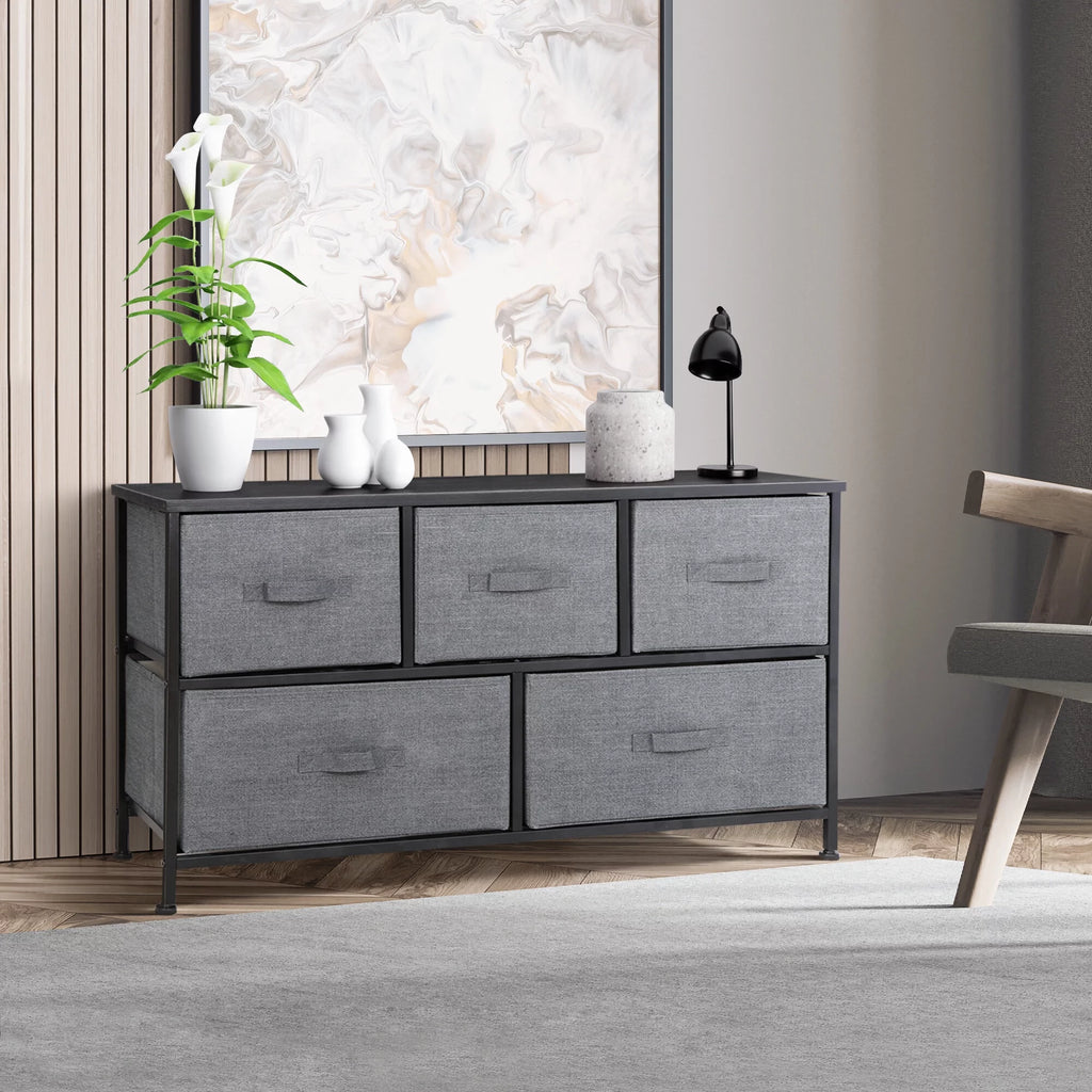 2 Tiers Steel Frame Wide Dresser Storage Tower E171865
