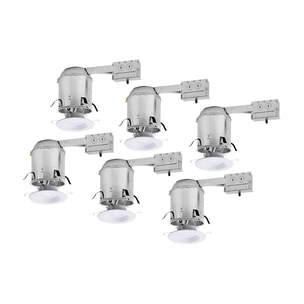 6 in. Dimmable White Integrated LED Recessed Light Retrofit Kit, 6-Pack T134872