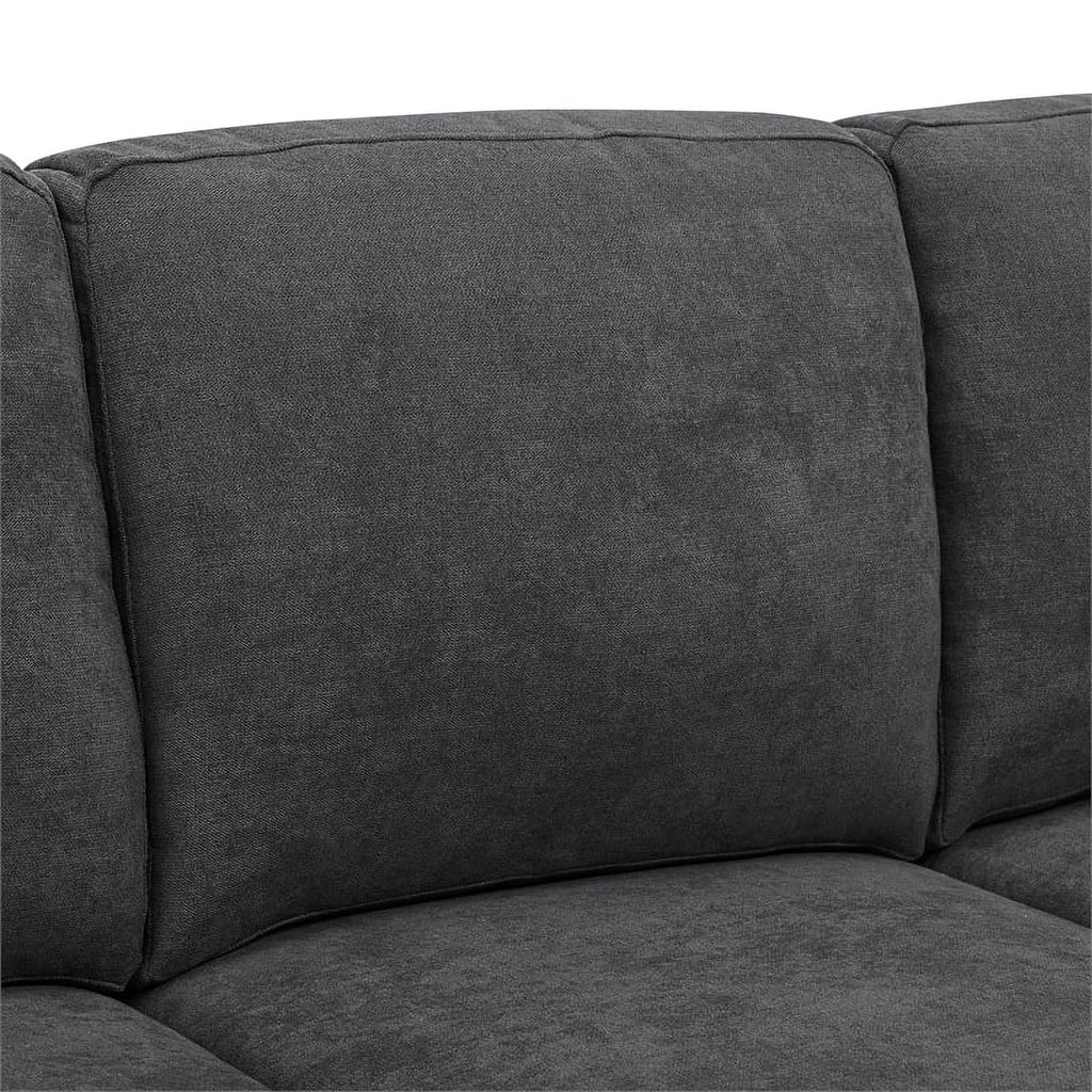 Dark Gray Polyester Fabric Sofa & Chaise S706