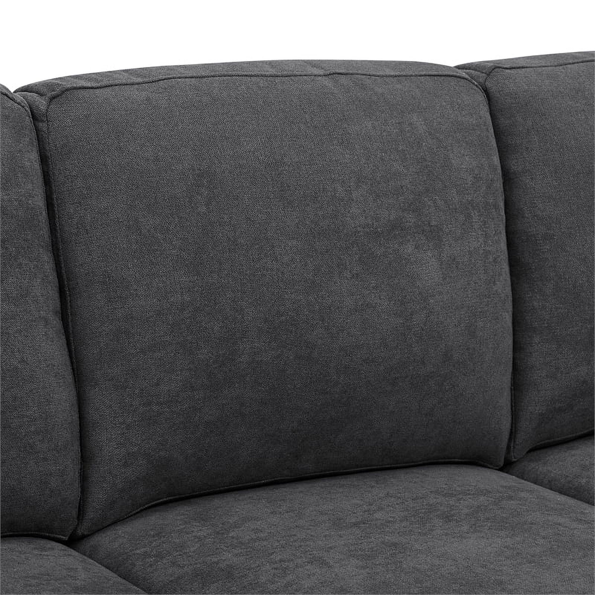 Dark Gray Polyester Fabric Sofa & Chaise S706