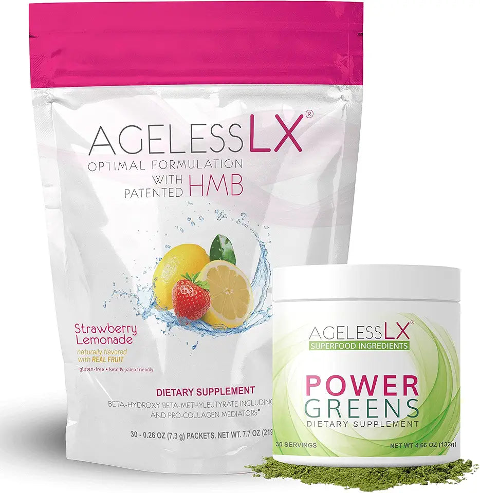 Strawberry Lemonade & Power Greens Powder Supplement Bundle X1093