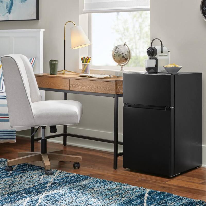 2 Door Mini Refrigerator in Black with Freezer H1631