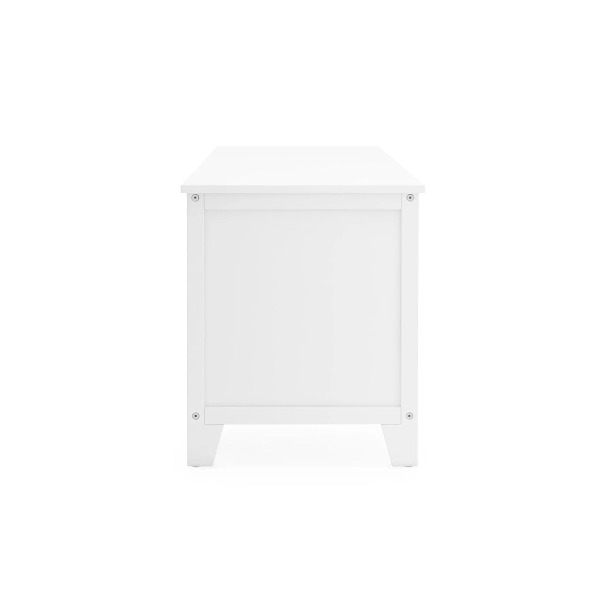 Creamy White Wooden Media Console with Shelves and Fabric Bins J461758