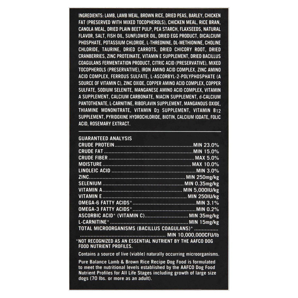 Lamb & Brown Rice Recipe Dry Dog Food O621
