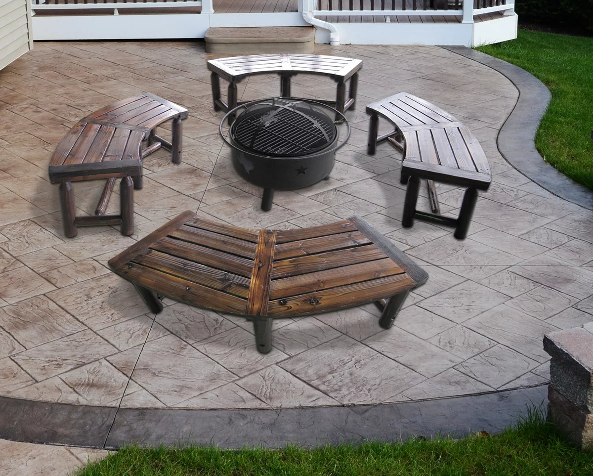 Char-log Curved Bench C24639