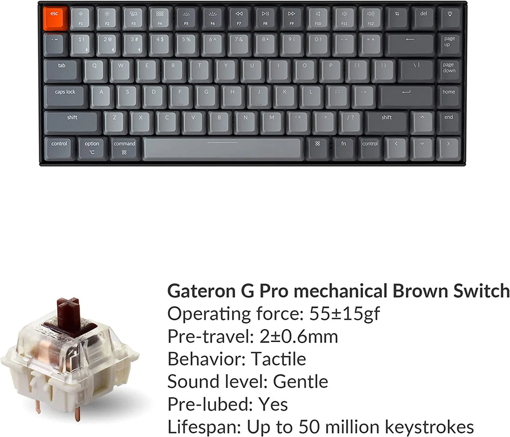 Wireless Backlit Keyboard Gateron G Pro Brown T49981