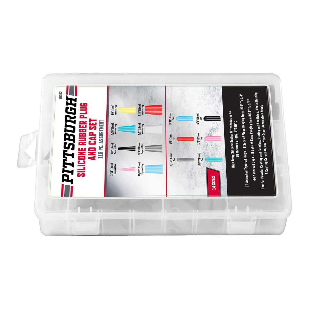 Silicone Rubber Plug and Cap Set, 116-Piece H980988