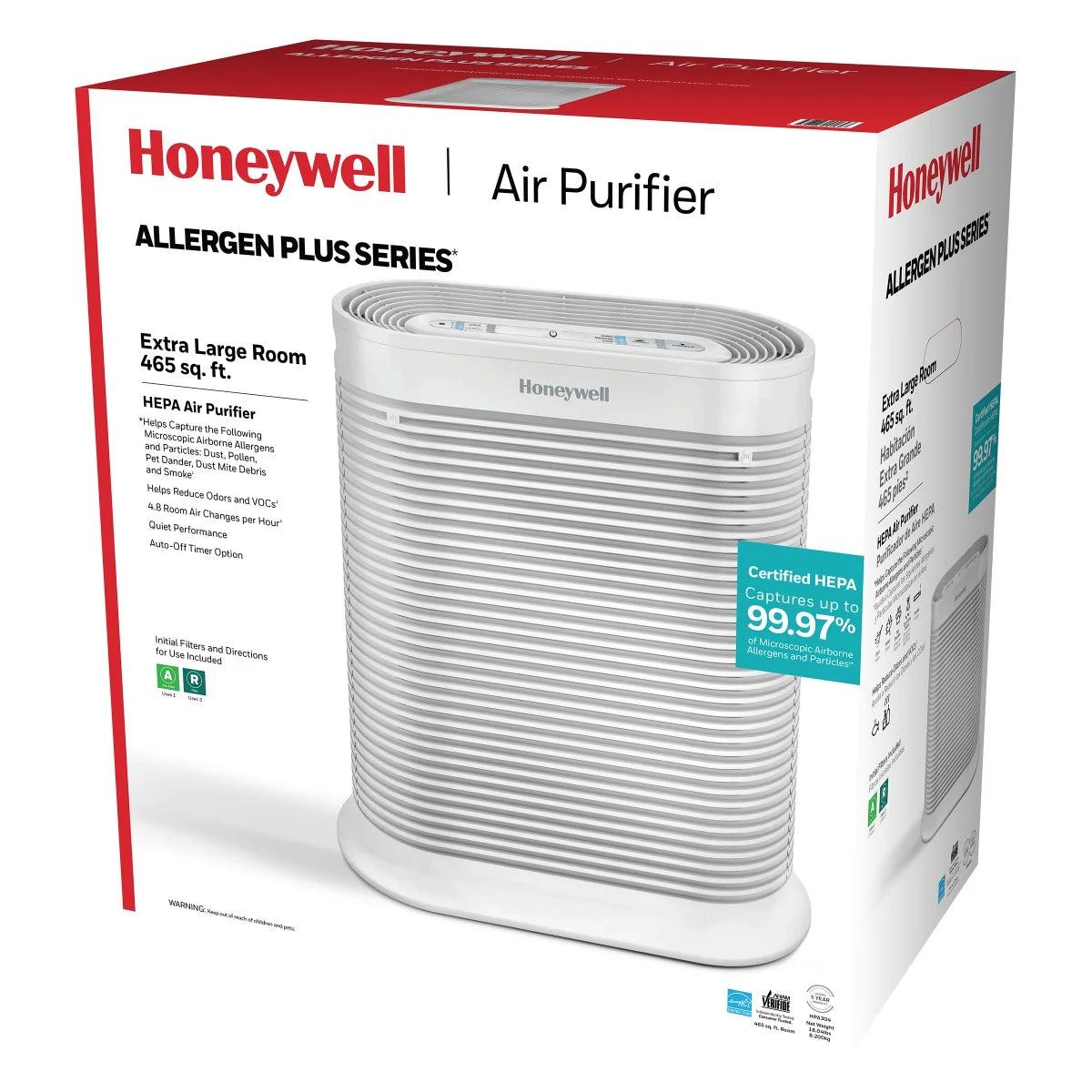 Air Purifier HEPA Filter 465 sq ft L403