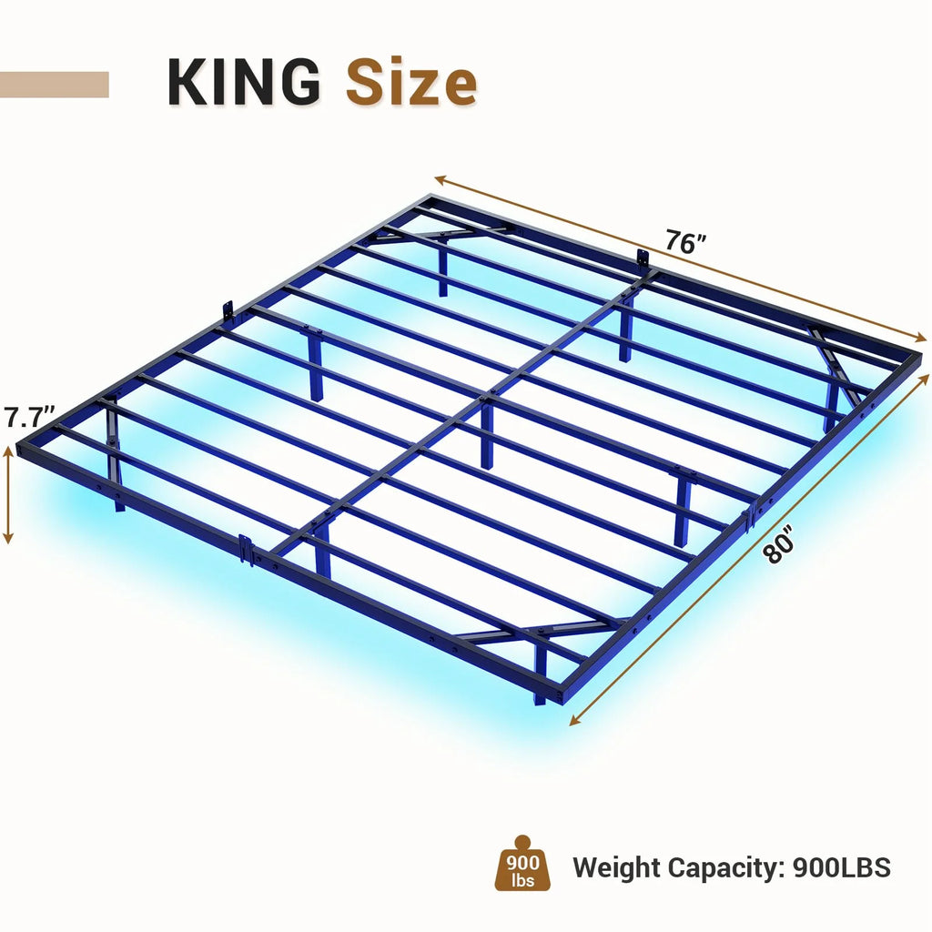 Queen Metal Platform Bed Frame with LED Lights X115887