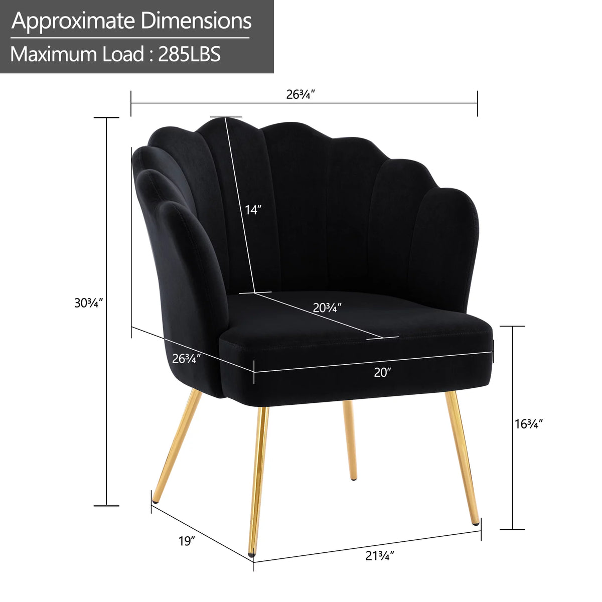 Velvet Accent Chair with Gold Metal Legs J7636