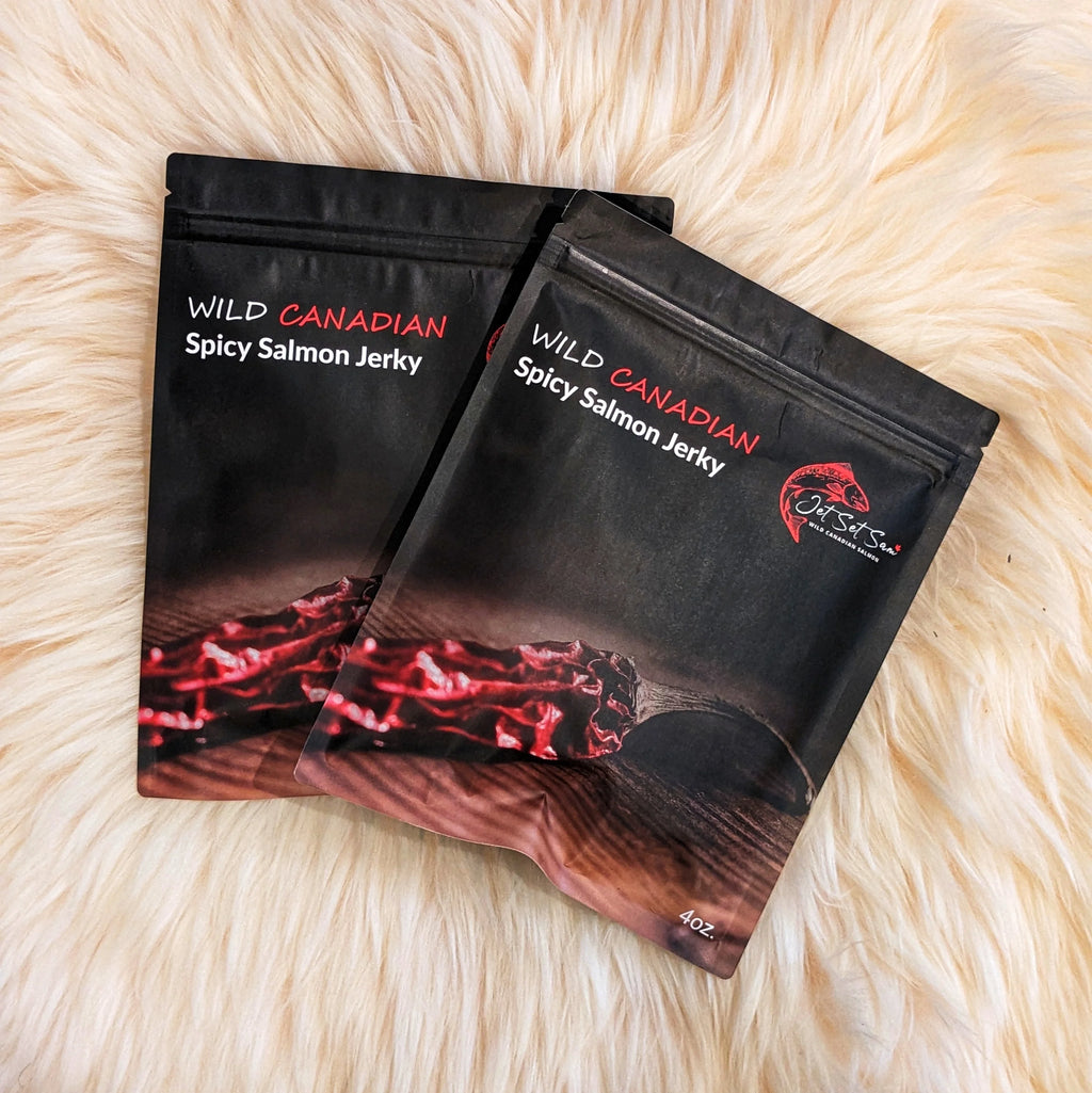 Wild Caught Canadian Smoked Salmon Jerky 4 oz x 2 Spicy M882