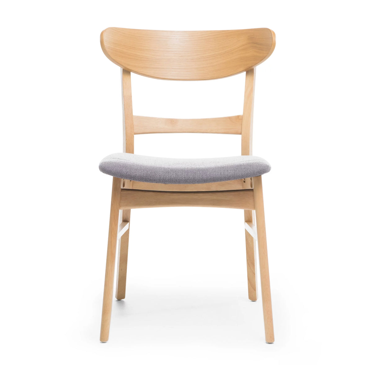 Mid Century Modern Fabric Upholstered Wood Dining Chairs, Set of 2 R340446