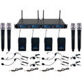 4 Channel Wireless System with Receiver Handheld Mic Body-Pack Transmitter Headset Mic P943