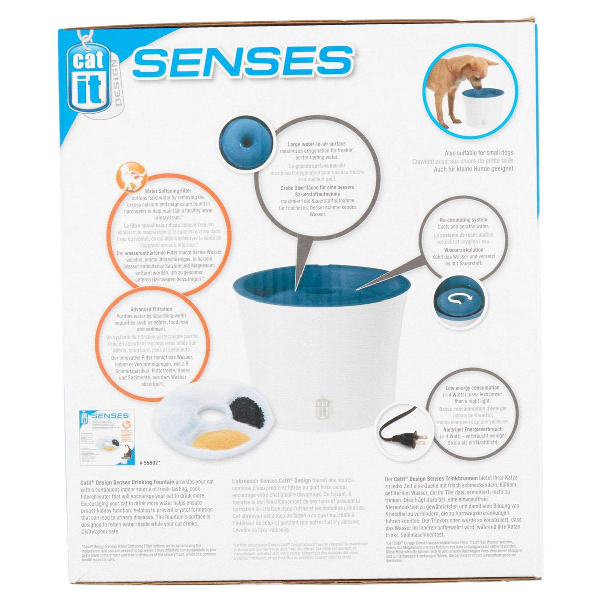 Catit Design Senses Fountain with Water Softening Cartridge P13273
