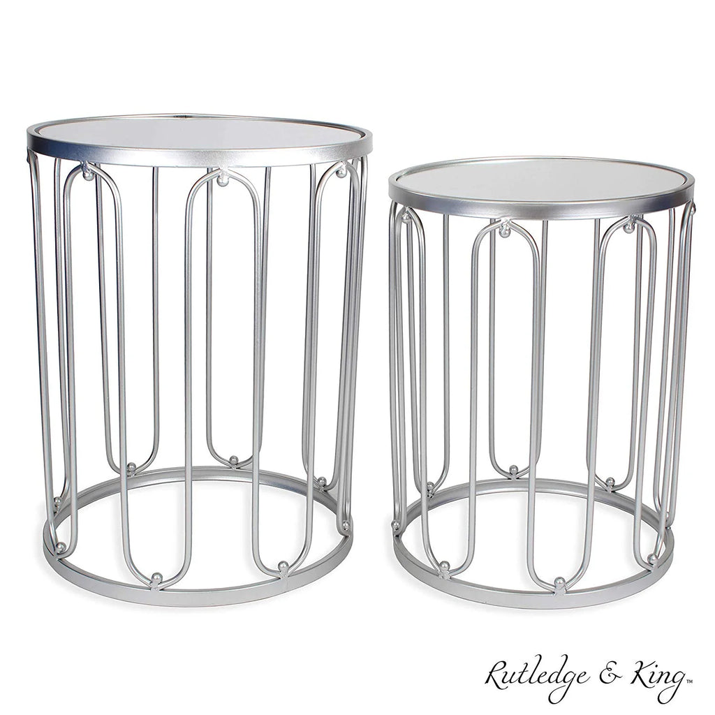Silver Mirrored End Table Set D3017