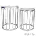 Silver Mirrored End Table Set D3017