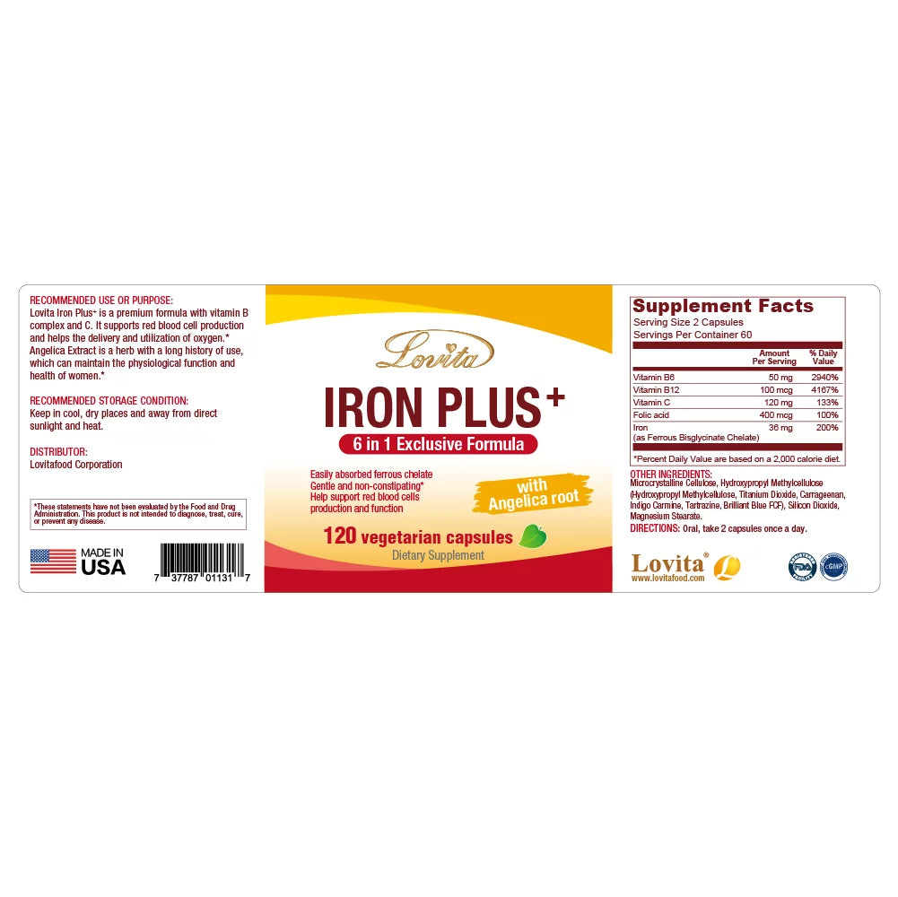 Iron Supplement 18 mg with Vitamin C 120 Capsules Pack of 3 S34375