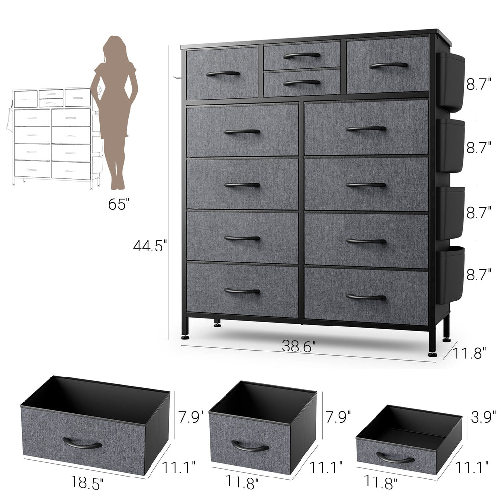 12 Drawer Fabric Dresser T4534