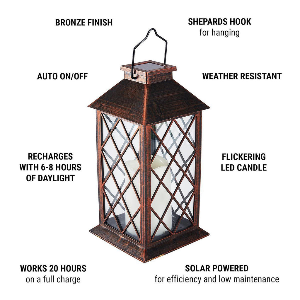 11 in. Solar LED Lantern H678336