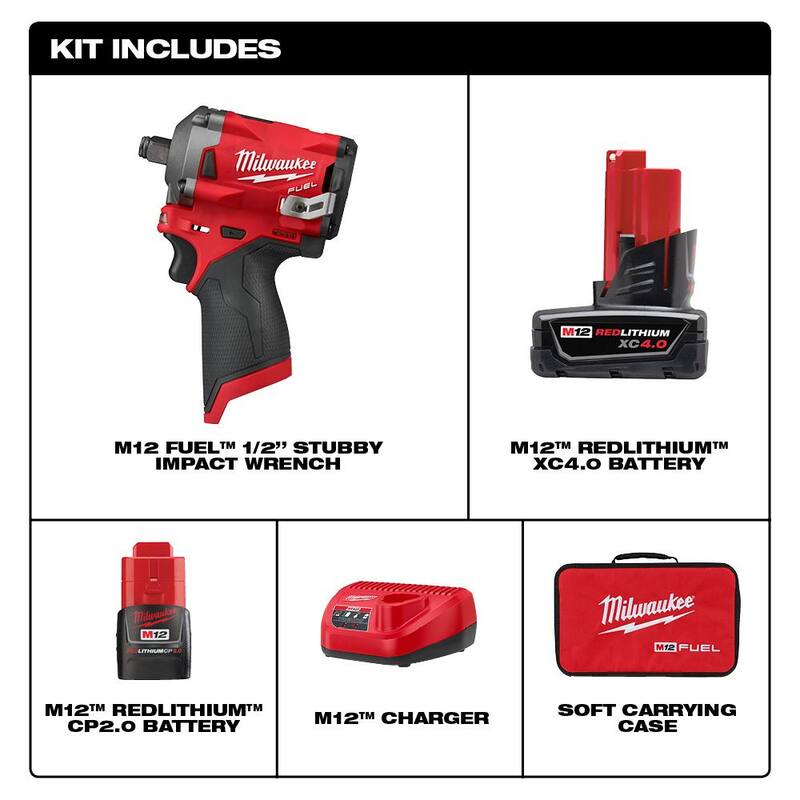 12V Cordless Brushless 1/2 in. Impact Wrench Kit with 1/2 in. Drive SAE Deep Socket Set (12-Piece) J191951