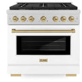 36 5.2 cu. ft. Gas Range with Convection Gas Oven in Stainless Steel with White Matte Door Y38575