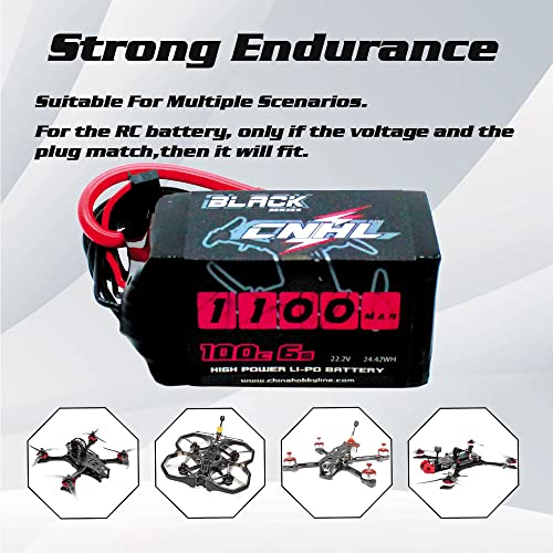 6S 1100mAh 100C 22.2V Lipo Battery with XT60 Plug (2 PCS) V117407