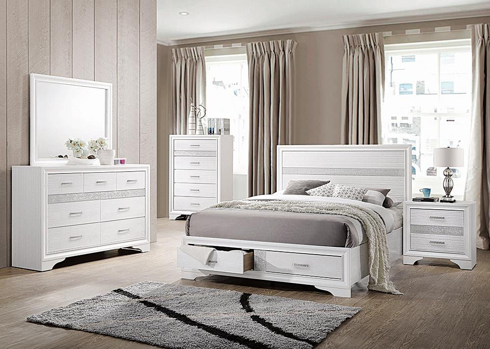White 2-drawer California King Storage Bed J567