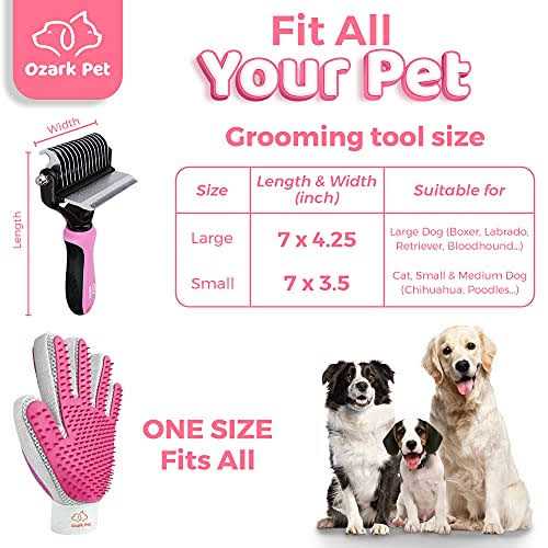 Dog and Cat Deshedding Brush and Shedding Glove C61347