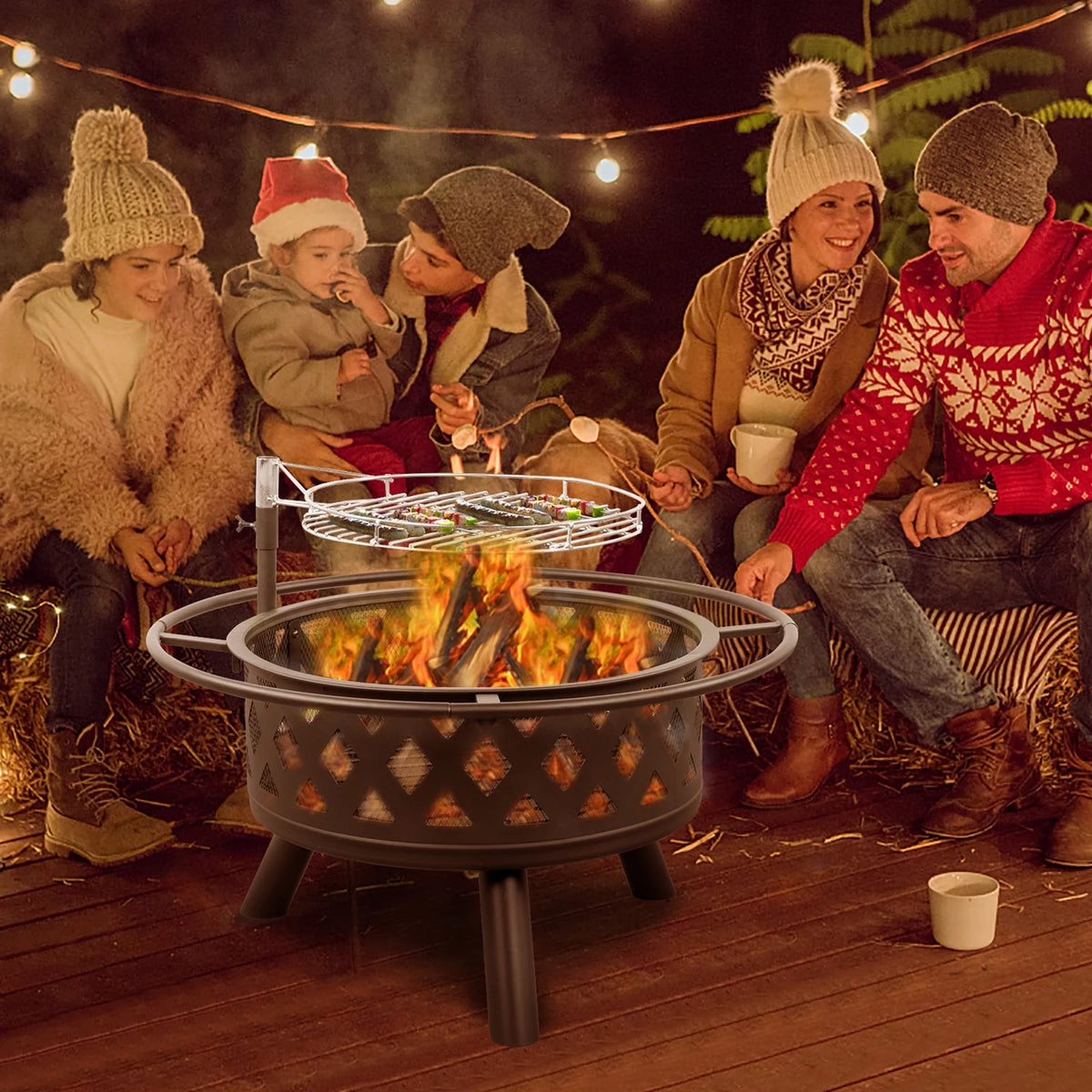 32 Wood Burning Square Fire Pit I25655