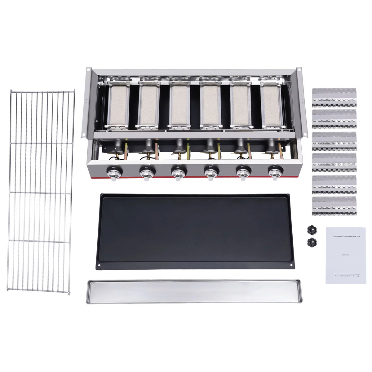 Portable 6 Burner LPG Gas Grill Griddle I470