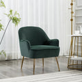 Dark Green Velvet Accent Chair with Gold Legs B25918