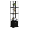 5-Tier Display Decorative Shelf with One Bin Black Y137
