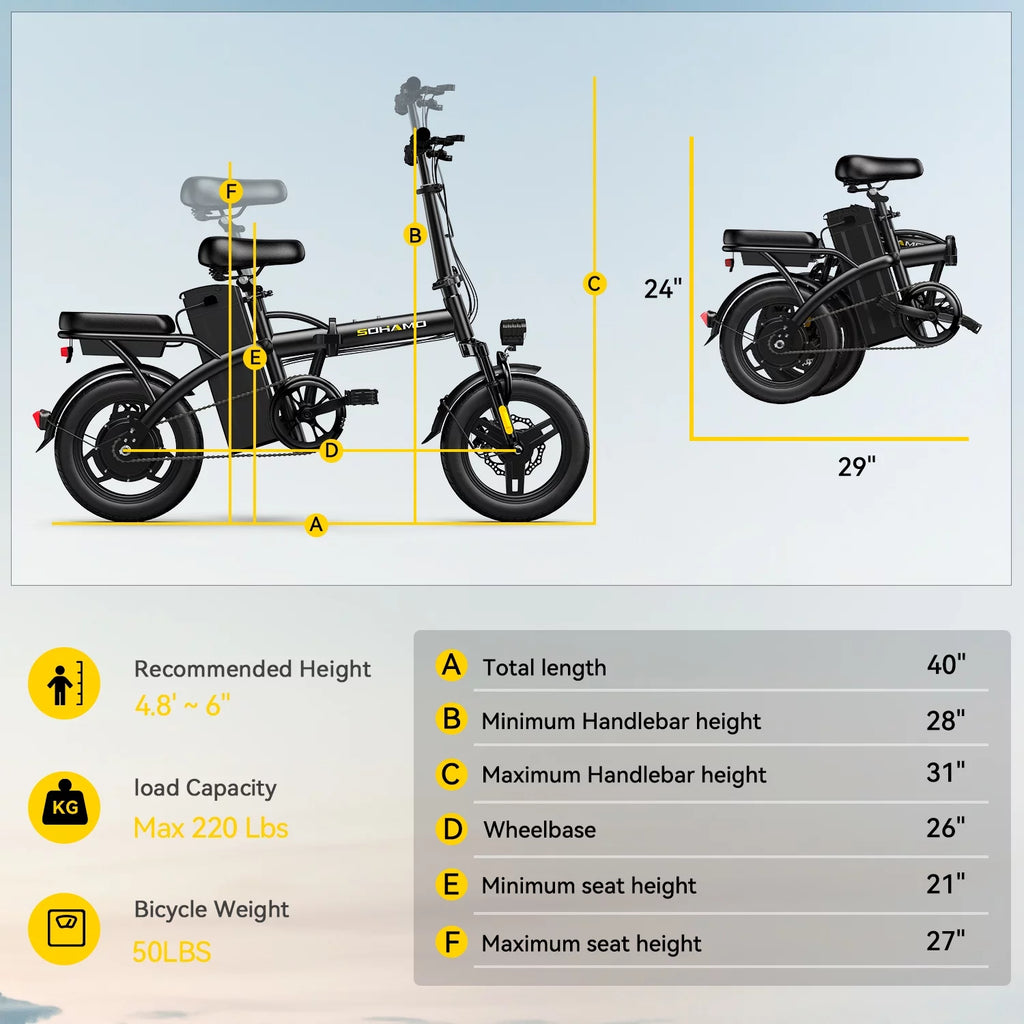 36V 10Ah Foldable Electric Bike 400W Motor R49367