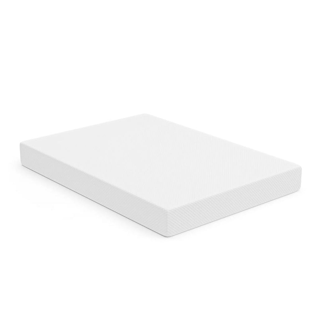 White Full Platform Bed with 8 Memory Foam Mattress H154396