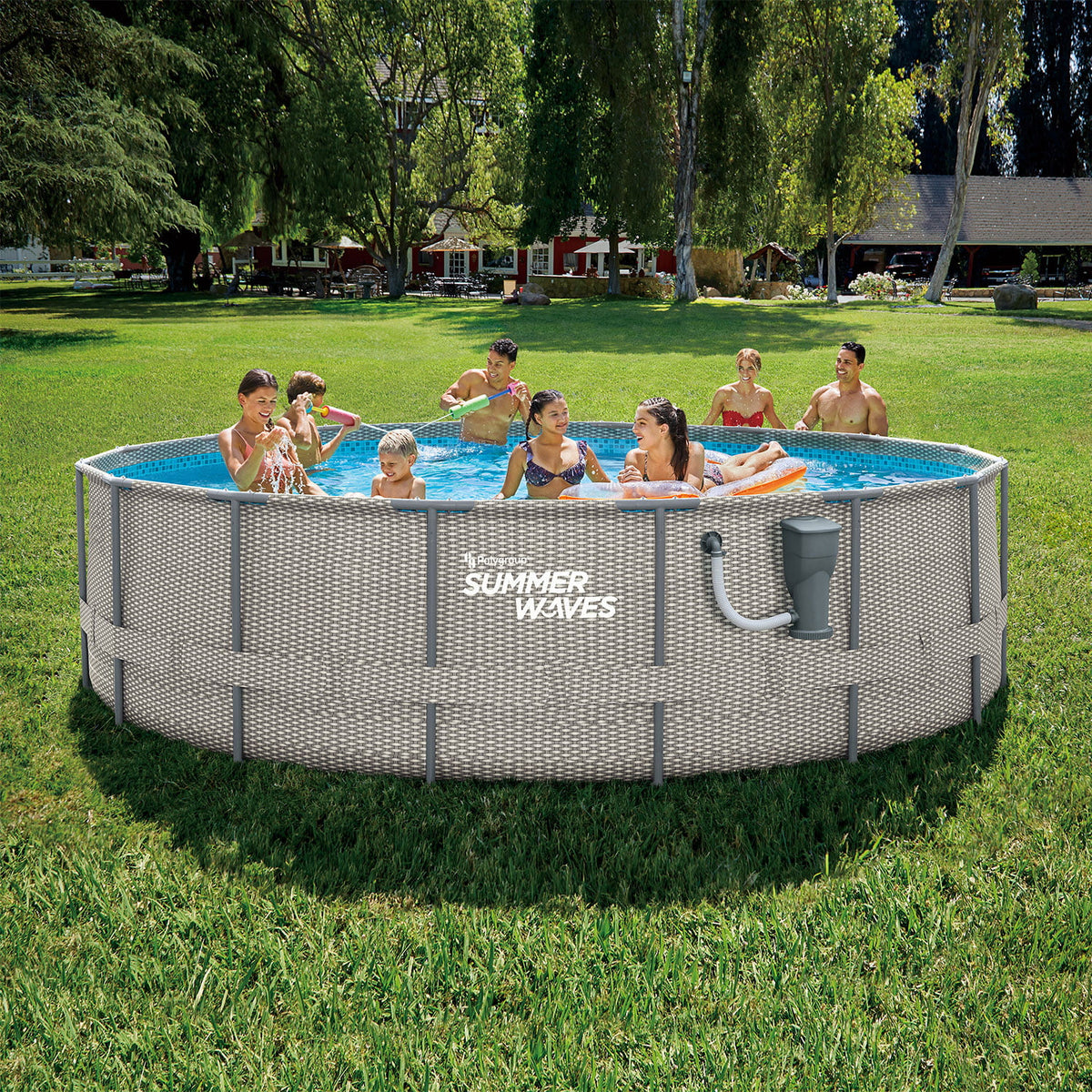 20 Ft x 48 In Above Ground Frame Swimming Pool Set with Pump O738