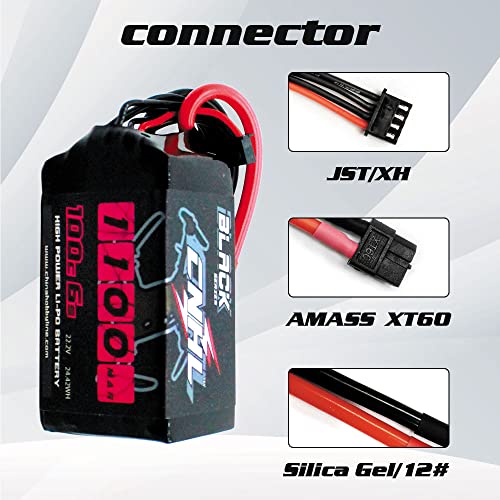 6S 1100mAh 100C 22.2V Lipo Battery with XT60 Plug (2 PCS) V117407