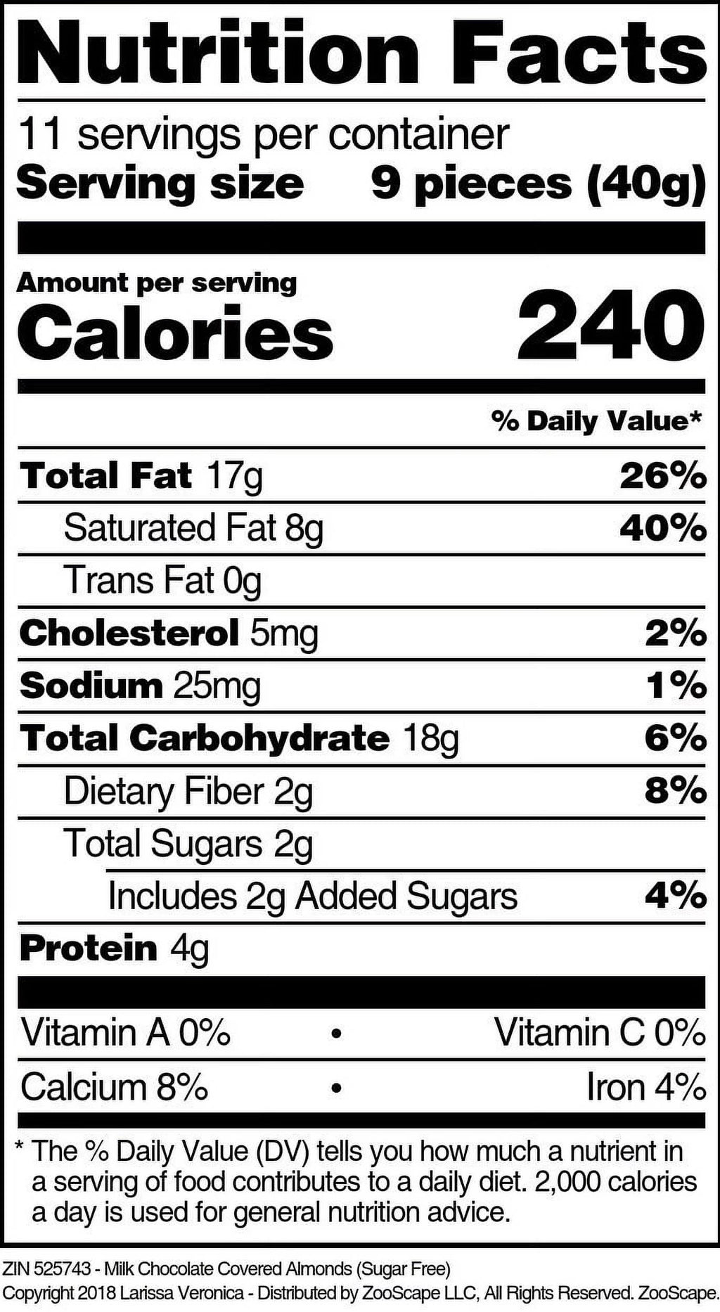 Sugar Free Milk Chocolate Covered Almonds 16 oz 3-Pack R8369