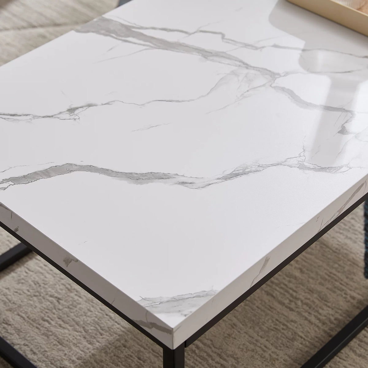 Marble Wood and Metal Side Table P569470