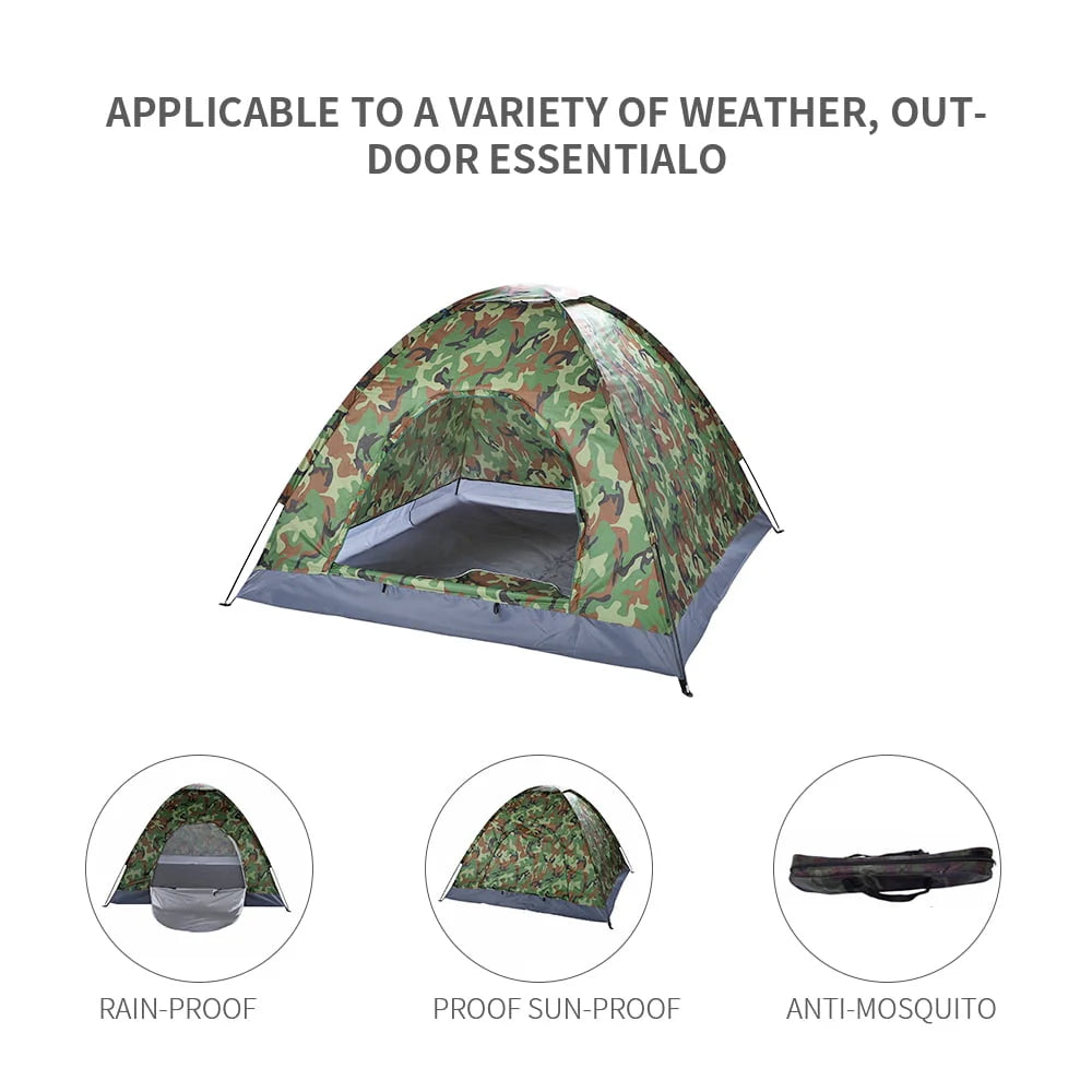 3-4 Person Camouflage Camping Tent with Carrying Bag M4685