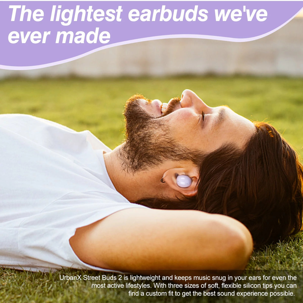 Purple Truly Wireless Bluetooth Headphones with Noise Isolation G268